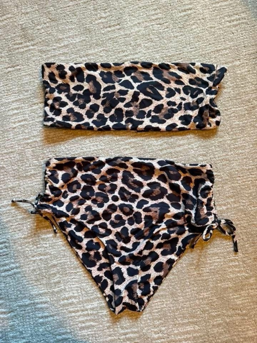 SHEIN Leopard Print Bikini Set in Black and Brown